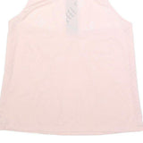 Womens Pink Polyester Blend Graphic Vest L Sleeveless Racerback Training Tank