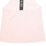 Womens Pink Polyester Blend Graphic Vest L Sleeveless Racerback Training Tank