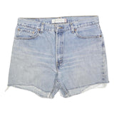 LEVI'S Womens Denim Blue Shorts Slim Fit L W36 Distressed Hem Casual