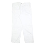 DICKIES Mens Cotton White Relaxed Straight Trousers W38 L32 Workwear Utility