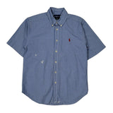 Ralph Lauren Checked Short Sleeve Shirt - Medium Blue Cotton