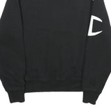 CHAMPION Mens Black Cotton Blend Crew Neck Sweatshirt M Printed Logo Graphic