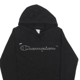 CHAMPION Mens Black Hoodie S Cotton Blend Pullover Classic Logo Sweatshirt