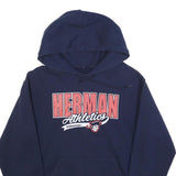 Mens Navy Blue Cotton Blend Hoodie S Herman Athletics Pullover Hooded Sweatshirt