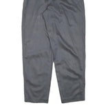 Womens Grey Cotton Blend Relaxed Straight Trousers W30 L30 Zip Closure