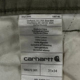 Carhartt Cargo Trousers - 32W 34L Green Cotton