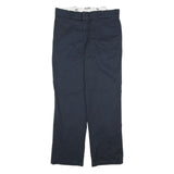 DICKIES Mens Regular Blue Cotton Blend Straight Fit Trousers W34 L31 Workwear