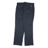 DICKIES Mens Regular Blue Cotton Blend Straight Fit Trousers W34 L31 Workwear