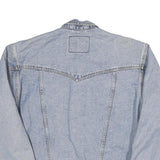 WRANGLER Mens Blue Denim Button Jacket L Cotton Blend Classic Fit Casual