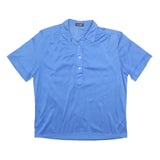 LAVELLI Womens Blue Short Sleeve Plain Polo Shirt M Cotton Casual Basic