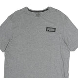 PUMA Mens Grey Black Logo Graphic T-Shirt L Short Sleeve Crew Neck Cotton