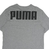 PUMA Mens Grey Black Logo Graphic T-Shirt L Short Sleeve Crew Neck Cotton
