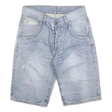 BLEND Mens Denim Blue Cotton Blend Casual Shorts M W32 Stylish Summer Wear