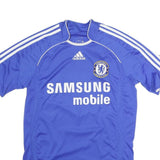 ADIDAS Mens Blue Chelsea Football Club S Short Sleeve Round Neck Football Shirt