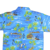 PINA Mens Blue Caribbean Print Shirt M Tropical Holiday Casual Summer