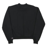 CHAMPION Mens Black Cotton Blend Sweatshirt S Crew Neck Pullover Logo
