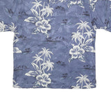 TOMMY BAHAMA Mens Blue Hawaiian Silk Shirt M Tropical Floral Print Relaxed Fit