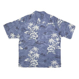 TOMMY BAHAMA Mens Blue Hawaiian Silk Shirt M Tropical Floral Print Relaxed Fit