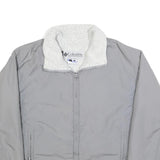 COLUMBIA Womens Grey Zip Jacket XL Polyester Blend Plain Outdoor Winter Warm