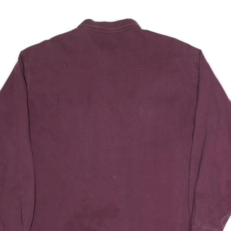 LEVI'S Mens Maroon Western Shirt L Relaxed Fit Cotton Blend Long Sleeve Button