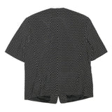 JOBIS Womens Black & White Polka Dot Jacket L Acetate Button Pattern Elegant