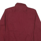 WRANGLER Mens Maroon Cotton Blend Shirt L Long Sleeve Button Front Western