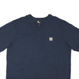 CARHARTT Mens Navy Blue Modern T-Shirt 2XL Short Sleeve Crew Neck Pocket
