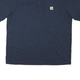 CARHARTT Mens Navy Blue Modern T-Shirt 2XL Short Sleeve Crew Neck Pocket