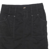 GRANE Womens Black Cotton Blend Mini Skirt Straight Pockets Zip Fastening M