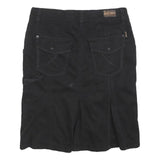 GRANE Womens Black Cotton Blend Mini Skirt Straight Pockets Zip Fastening M