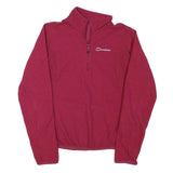 BERGHAUS Womens Red Plain Pullover Plain Crew Neck Basic Knit XS Outdoor Thermal