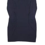 WHISTLES Womens Navy Blue Day Dress Silk Blend Plain Long Sleeve Knee Length UK
