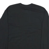 GILDAN Mens Black Cougar Volleyball Long Sleeve Crew Neck Cotton T-Shirt L