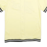 KARL KANI Mens Yellow Black Baseball Style S Short Sleeve Button Neck Logo