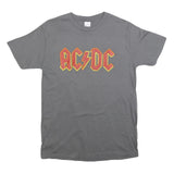 GILDAN Mens Grey AC/DC Graphic T-Shirt M Short Sleeve Crew Neck Cotton Blend