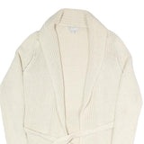 GAP Womens Cream Plain Chunky Knit Shawl Collar Cardigan S Belted Stylish