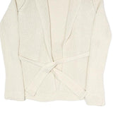 GAP Womens Cream Plain Chunky Knit Shawl Collar Cardigan S Belted Stylish