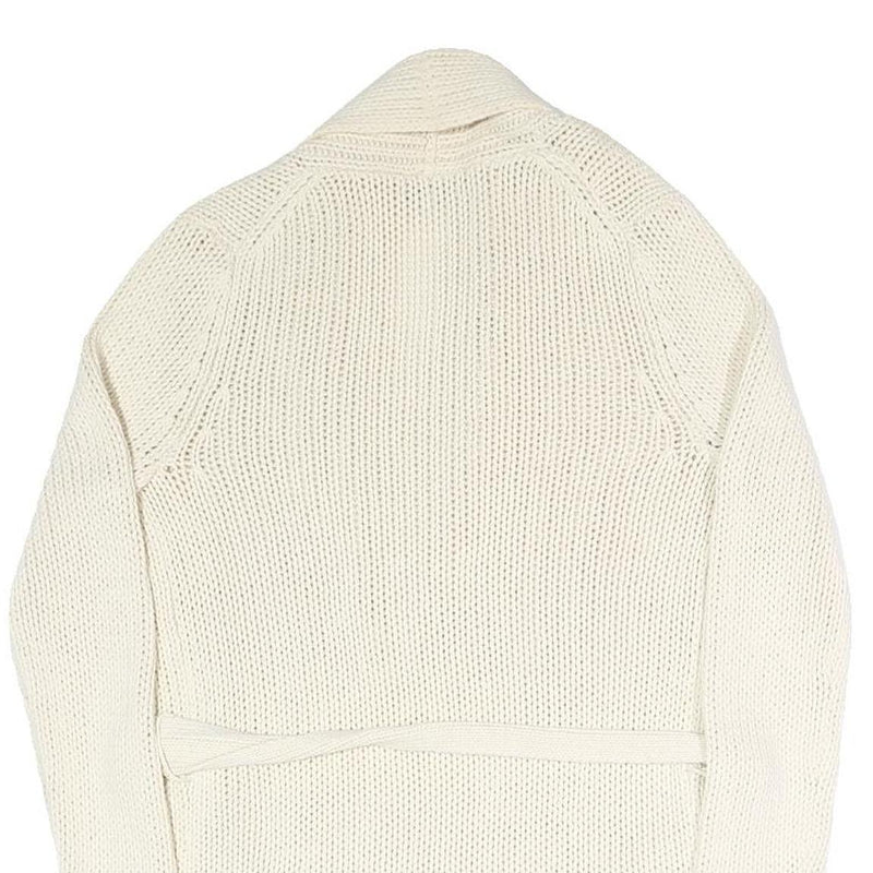 GAP Womens Cream Plain Chunky Knit Shawl Collar Cardigan S Belted Stylish