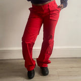 Unbranded Cargo Trousers - 34W UK 14 Red Cotton