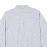 CHAPS Mens Blue & White Stripe Shirt 2XL Long Sleeve Button Down Classic Fit