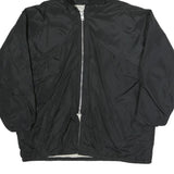 CHAMPION Mens Black Zip Hooded Jacket XL Polyester Plain Rochester Zebras