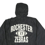 CHAMPION Mens Black Zip Hooded Jacket XL Polyester Plain Rochester Zebras