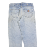 CARHARTT Mens Jeans Blue Relaxed Straight Denim Light W34 L32 Painted