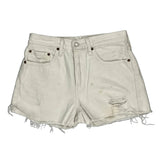 Levis Denim Shorts - 29W UK 10 White Cotton