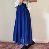 Louche Midi Skirt - 25W UK 6 Blue Viscose Blend