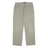 POLO RALPH LAUREN Mens Cotton Beige Regular Fit Straight Leg Trousers W32 L28