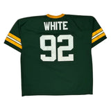 Green Bay Packers Logo Athletics #92 White Football Jersey - 2XL Green Polyester