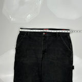 Tommy Hilfiger Denim Wide Leg Carpenter Pants - 37W 30L Black Cotton