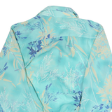 DA-RUE Womens Blue & Cream Printed Shirt Long Sleeve Collared M Stylish Workwear