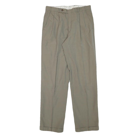 HATTRIC Mens Wool Blend Beige Regular Fit Straight Leg Trousers W30 L31 Classic